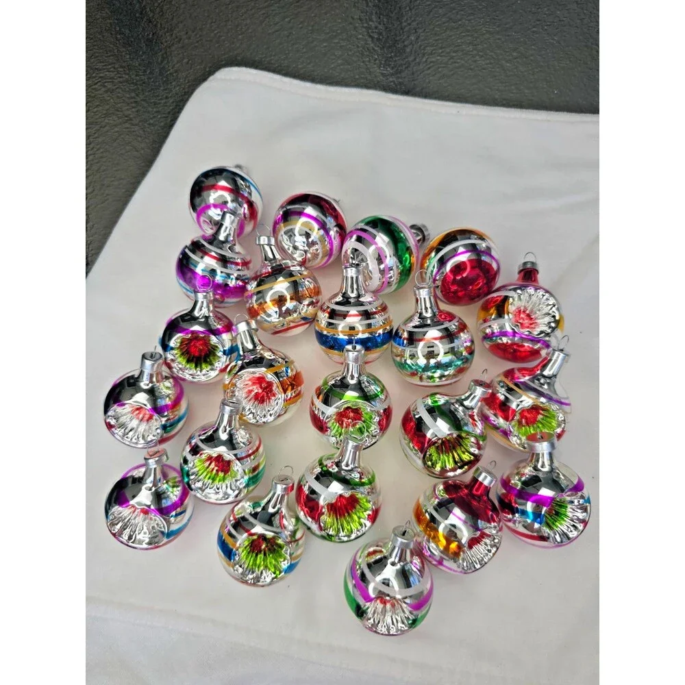 22 pc Kurt Adler - The Early Years - Mini Glass Reflector Ornaments 2